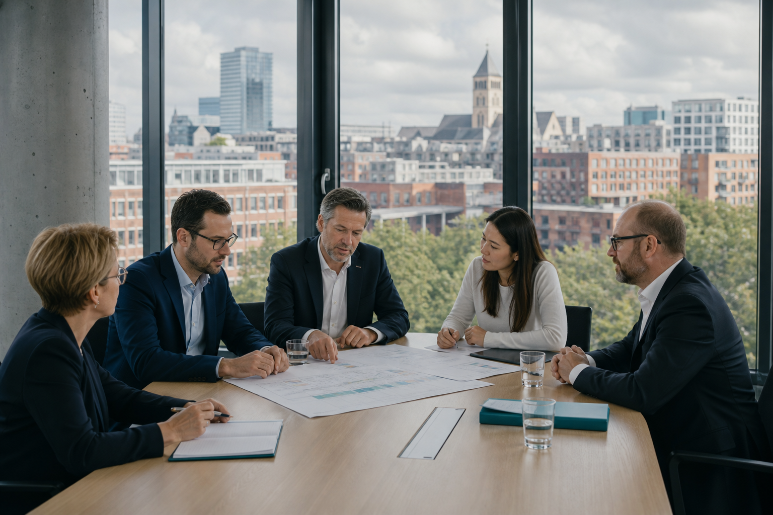 Partnerschaft und Projektarbeit in einem modernen deutschen Büro