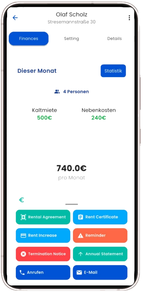 Immobilienverwaltung App — Mieterfinanzen und Dokumente auf dem Smartphone